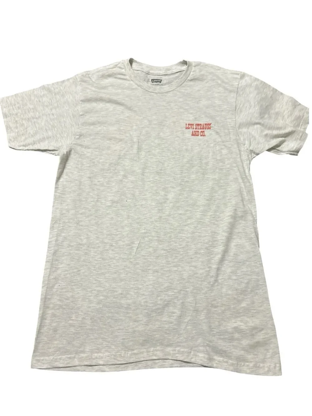 Levi's Heather Gray Crewneck Tee with Red Chest Logo - Men